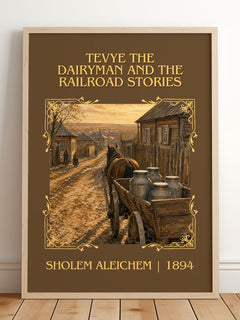 Tevye The Dairyman And The Railroad Stories Classic Book Art Print by Sholem Aleichem – framed print leaning on a wooden floor