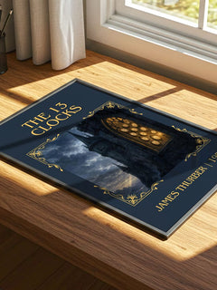 The 13 Clocks Classic Book Art Print by James Thurber – print on a sunlit desk