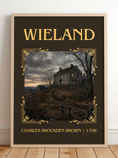Wieland Classic Book Art Print by Charles Brockden Brown – framed print leaning on a wooden floor