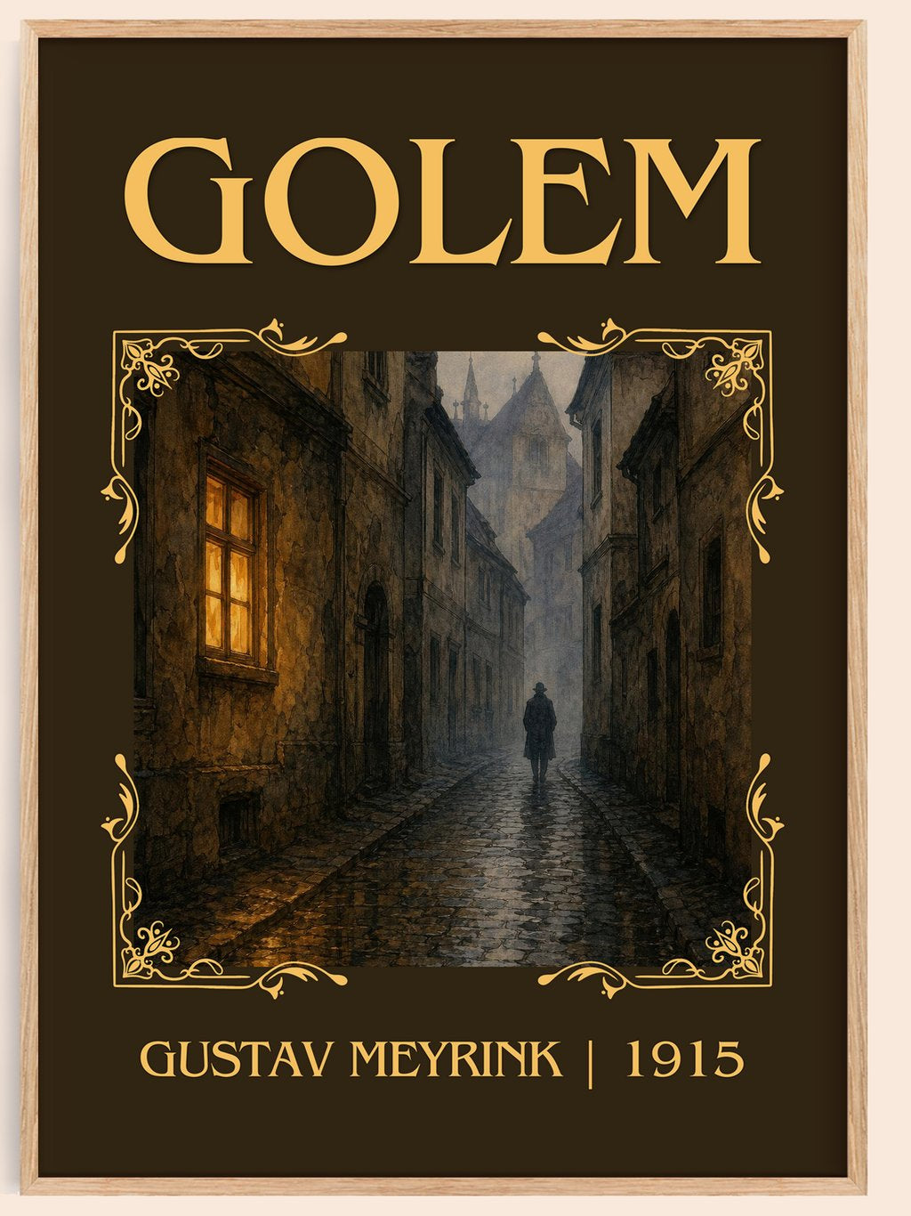 Golem Classic Book Art Print by Gustav Meyrink – book poster