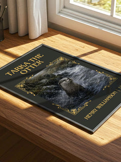 Tarka the Otter Classic Book Art Print by Henry Williamson – print on a sunlit desk