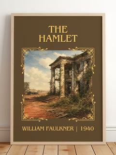 The Hamlet Classic Book Art Print by William Faulkner – framed print leaning on a wooden floor