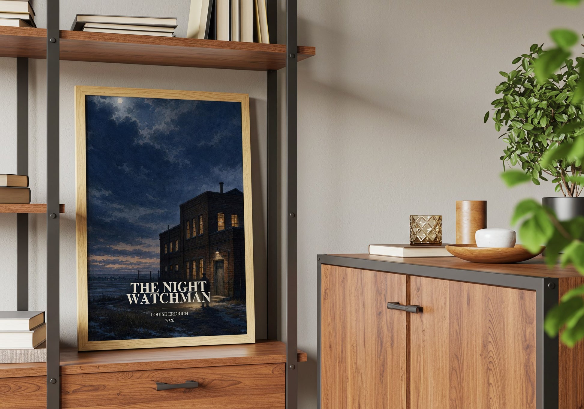 The Night Watchman book watercolour illustration paper finish options – matte satin gloss