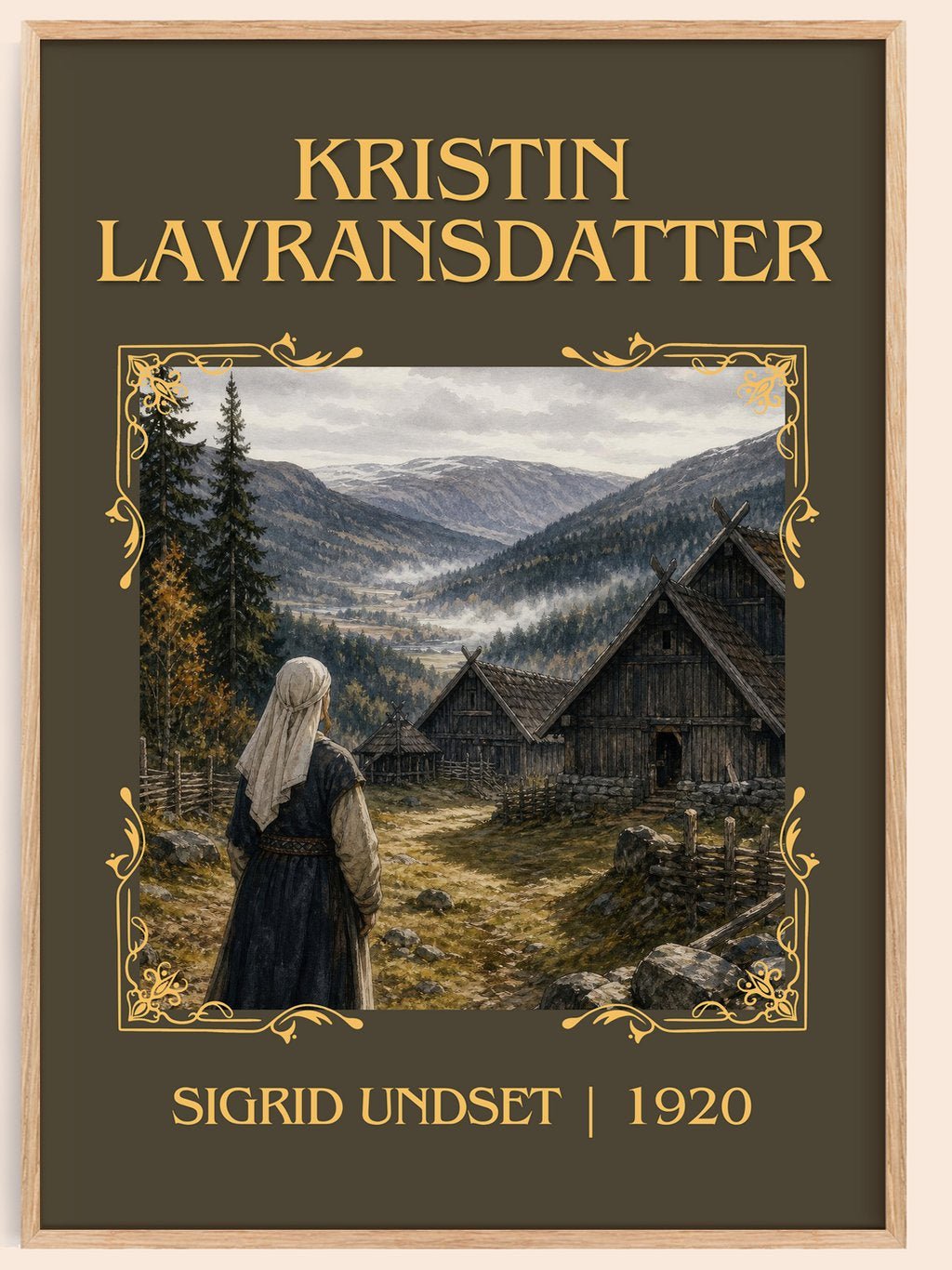 Kristin Lavransdatter Classic Book Art Print by Sigrid Undset – book poster