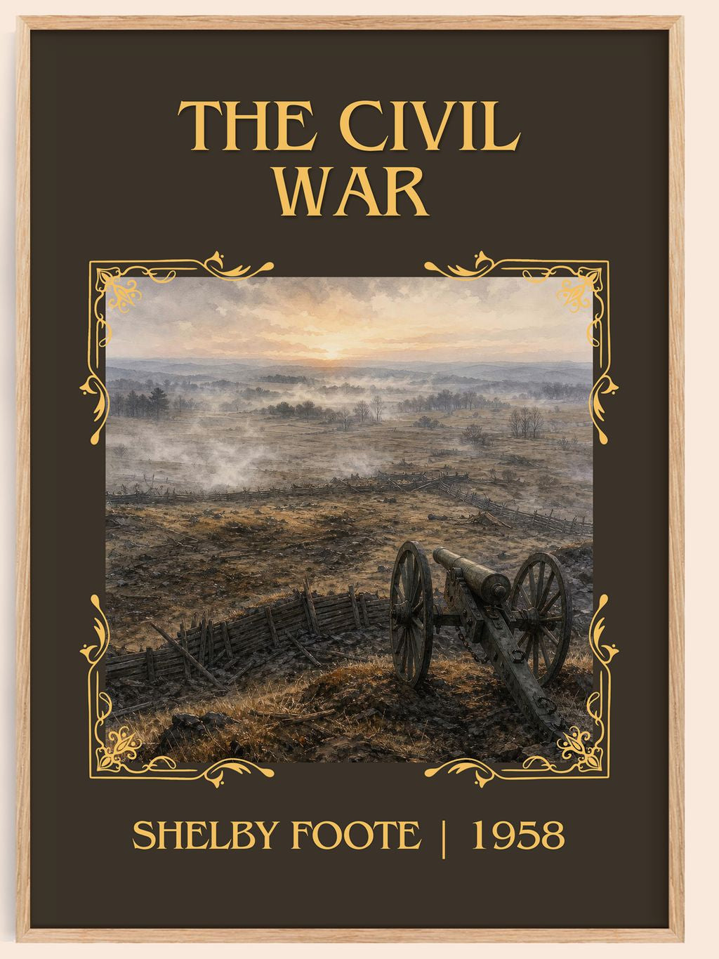 The Civil War Classic Book Art Print by Shelby Foote – book poster