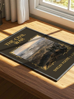The Civil War Classic Book Art Print by Shelby Foote – print on a sunlit desk