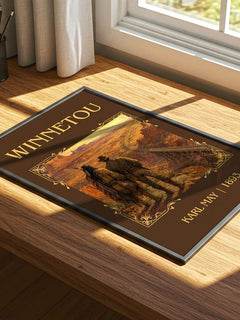 Winnetou Classic Book Art Print by Karl May – print on a sunlit desk