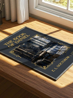 The Book of Daniel Classic Book Art Print by E. L. Doctorow – print on a sunlit desk