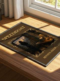 Speedboat Classic Book Art Print by Renata Adler – print on a sunlit desk