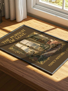The Pursuit Of Love Classic Book Art Print by Nancy Mitford – print on a sunlit desk