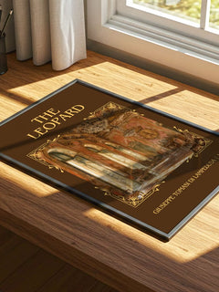 The Leopard Classic Book Art Print by Giuseppe Tomasi di Lampedusa – print on a sunlit desk