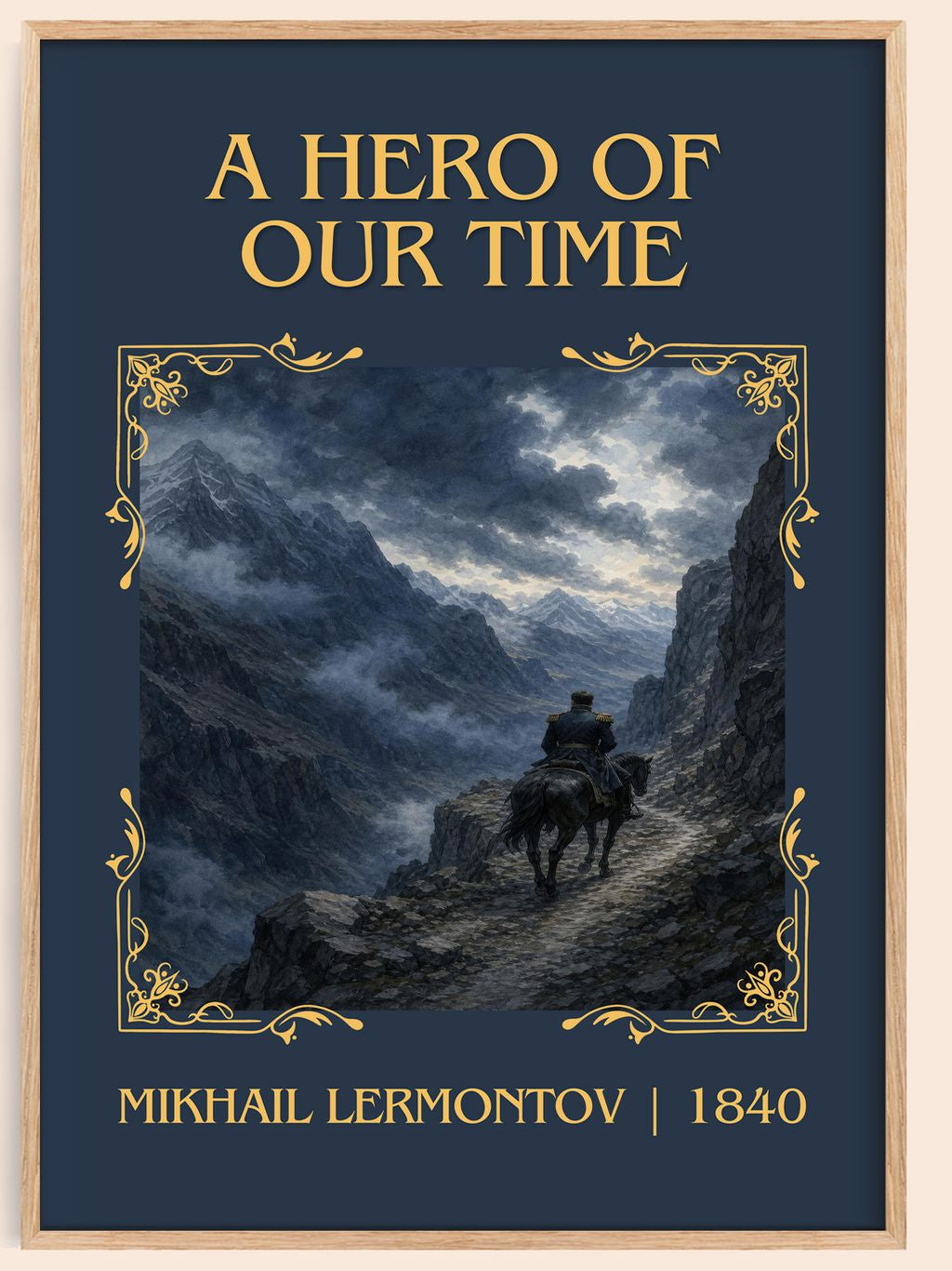 A Hero of Our Time Classic Book Art Print by Mikhail Lermontov – book poster
