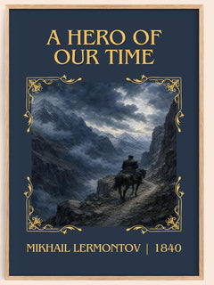 A Hero of Our Time Classic Book Art Print by Mikhail Lermontov – book poster