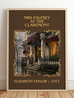 Mrs Palfrey at the Claremont Classic Book Art Print by E. Taylor – framed print leaning on a wooden floor