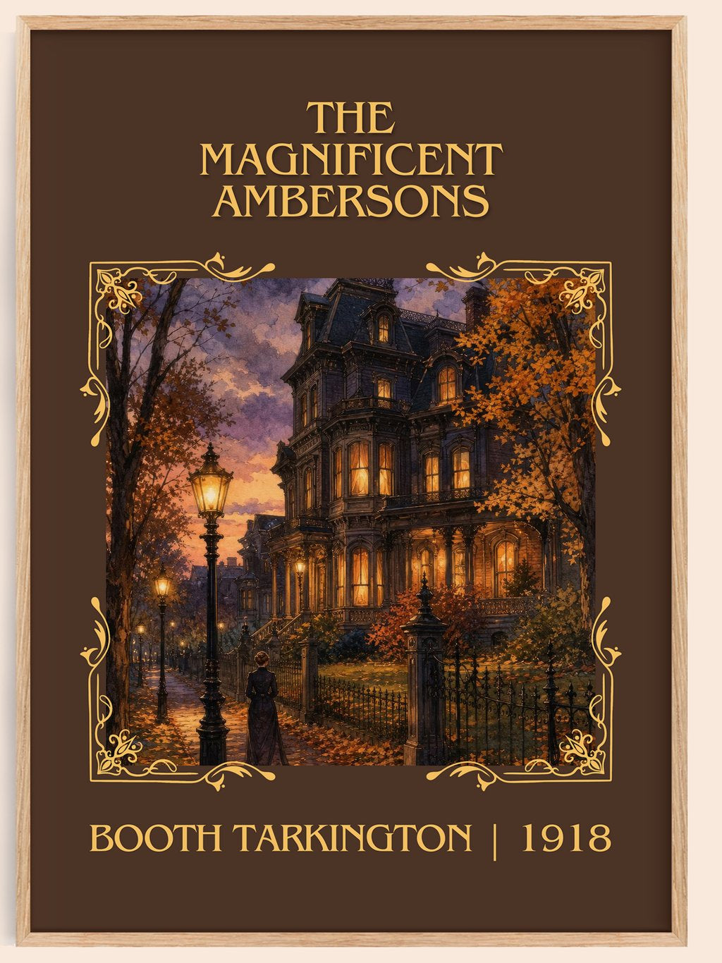 The Magnificent Ambersons Classic Book Art Print by Booth Tarkington – book poster