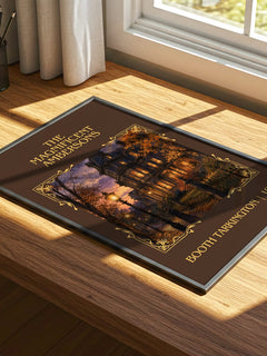The Magnificent Ambersons Classic Book Art Print by Booth Tarkington – print on a sunlit desk