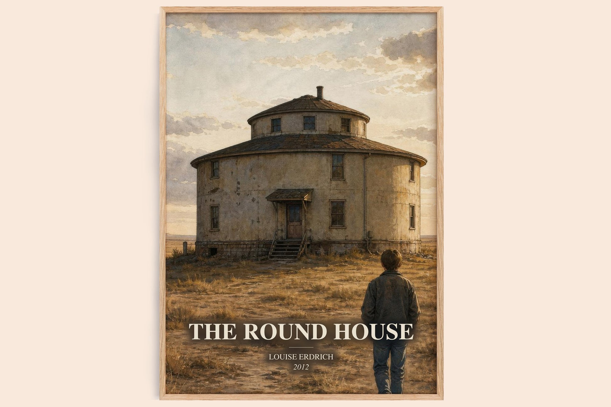 The Round House watercolour book poster by Louise Erdrich – framed literary art print