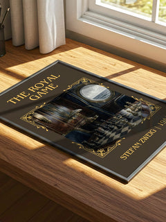 The Royal Game Classic Book Art Print by Stefan Zweig – print on a sunlit desk