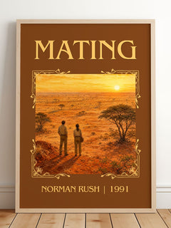 Mating Classic Book Art Print by Norman Rush – framed print leaning on a wooden floor