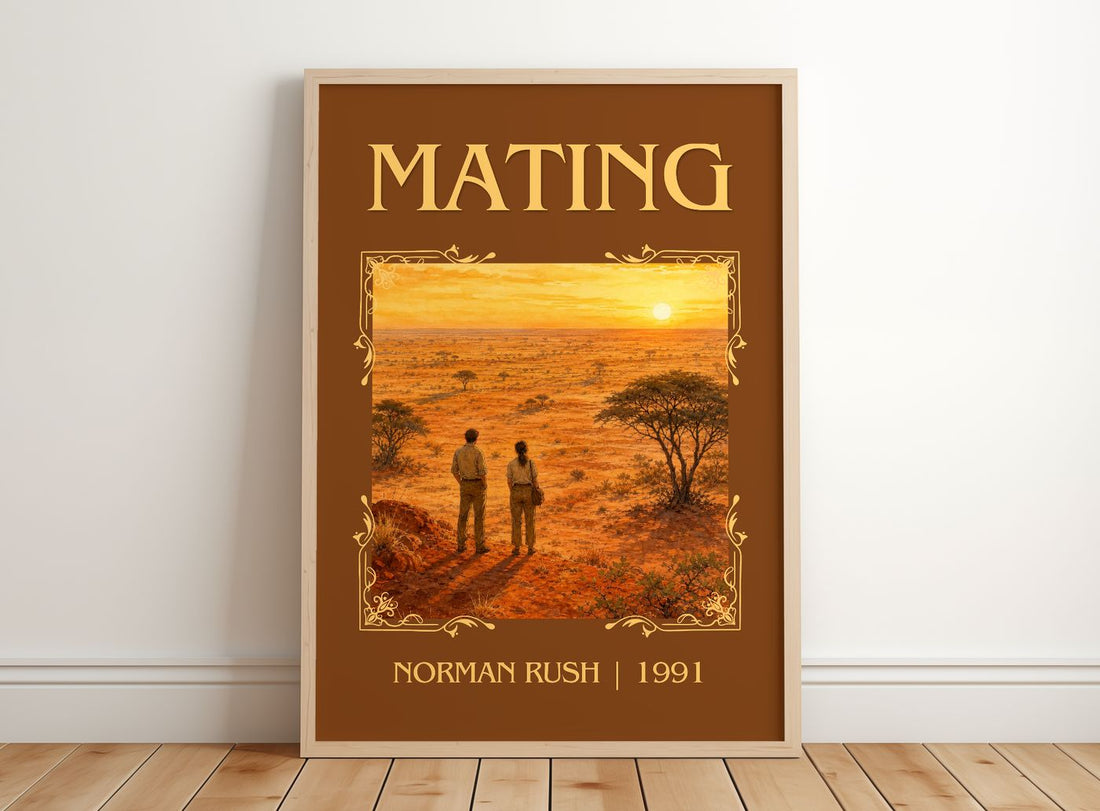 Mating Classic Book Art Print by Norman Rush – framed print leaning on a wooden floor