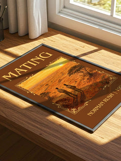 Mating Classic Book Art Print by Norman Rush – print on a sunlit desk