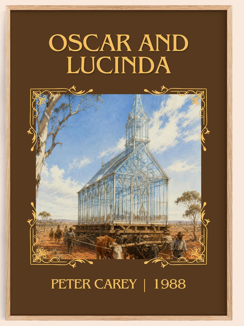 Oscar and Lucinda Classic Book Art Print by Peter Carey – book poster