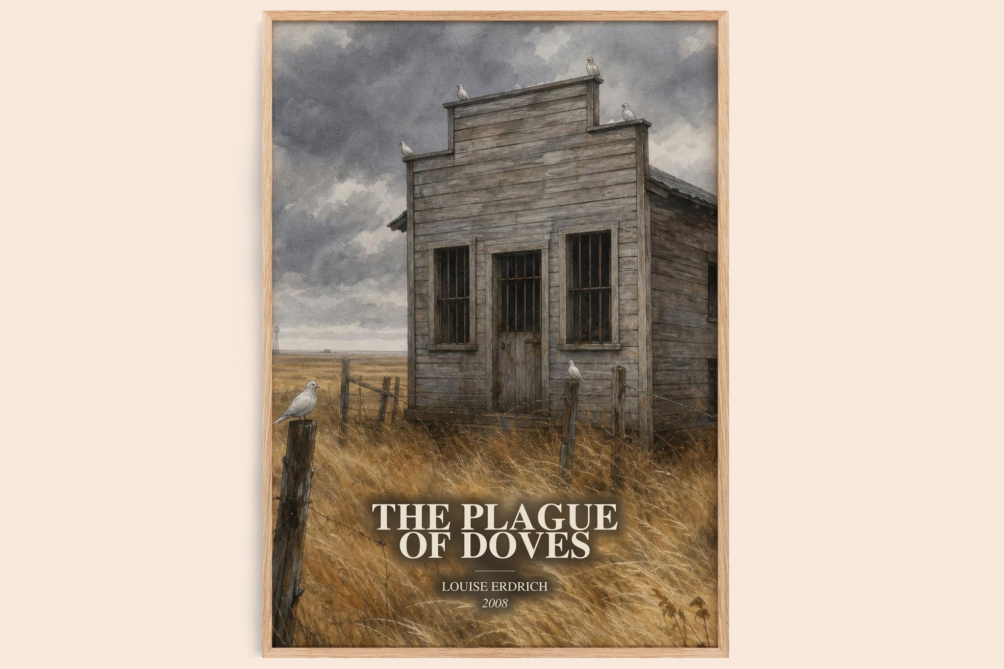 The Plague Of Doves Book Watercolour Illustration by Louise Erdrich