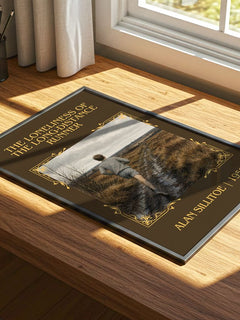 The Loneliness of the Long-distance Runner Classic Book Art Print by Alan Sillitoe – print on a sunlit desk