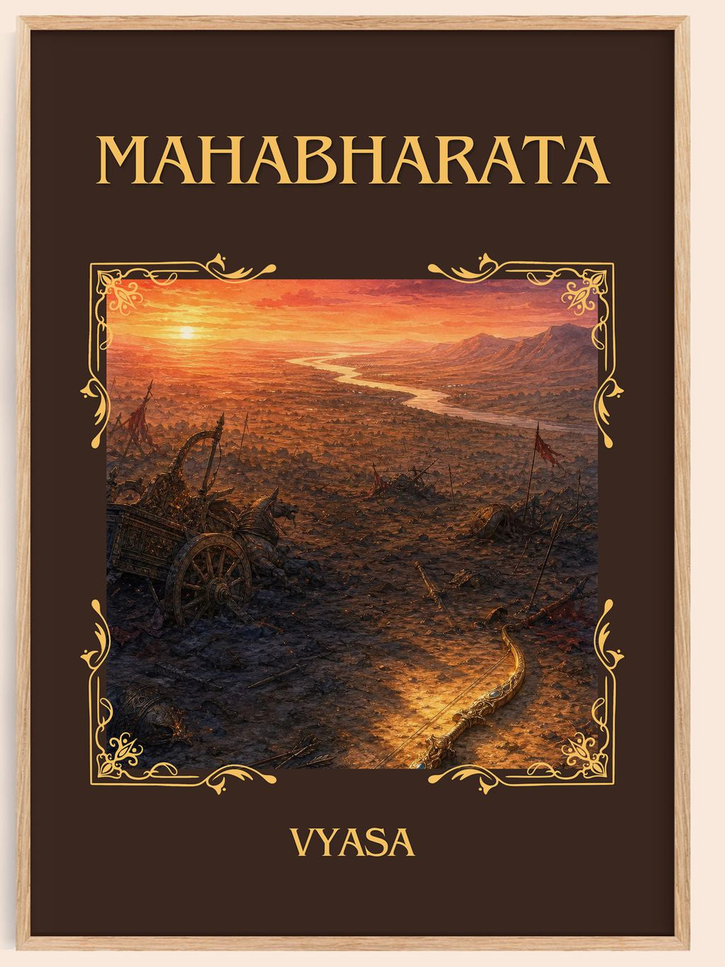 Mahabharata Classic Book Art Print by Vyasa – book poster