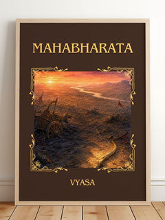 Mahabharata Classic Book Art Print by Vyasa – framed print leaning on a wooden floor