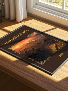 Mahabharata Classic Book Art Print by Vyasa – print on a sunlit desk