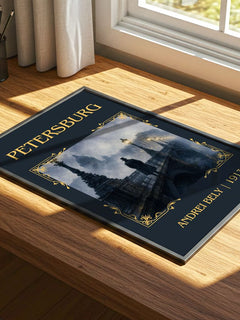 Petersburg Classic Book Art Print by Andrei Bely – print on a sunlit desk