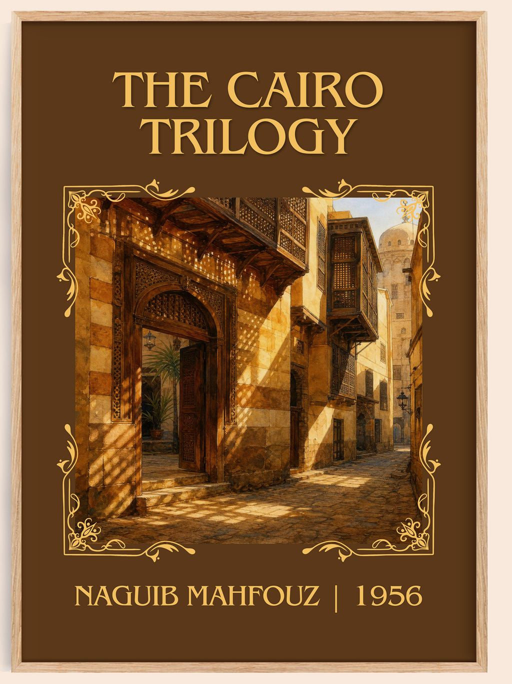 The Cairo Trilogy Classic Book Art Print by Naguib Mahfouz – book poster
