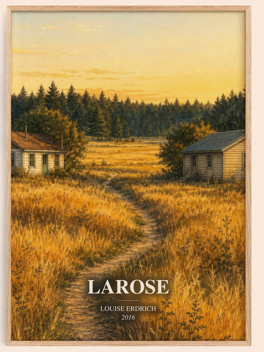 Larose watercolour book poster by Louise Erdrich – framed literary art print