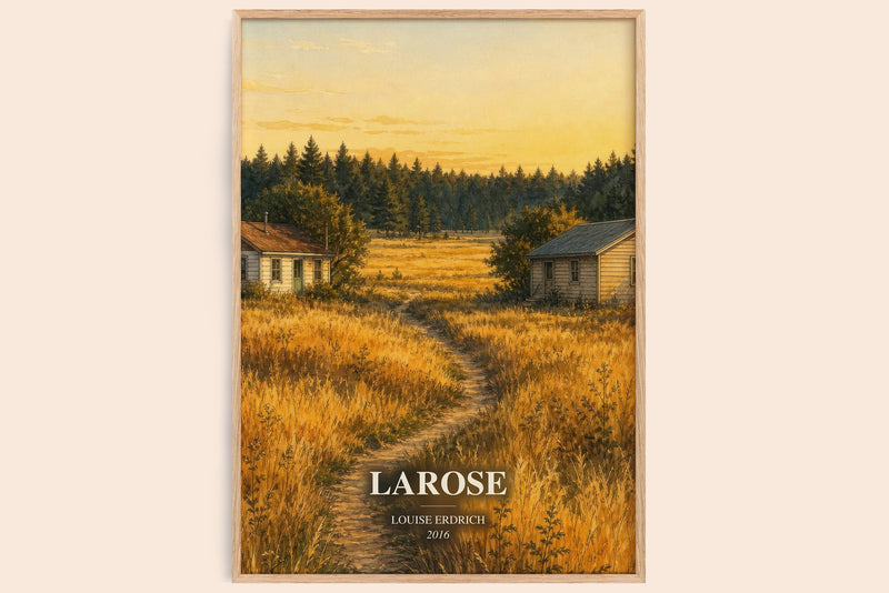 Larose watercolour book poster by Louise Erdrich – framed literary art print