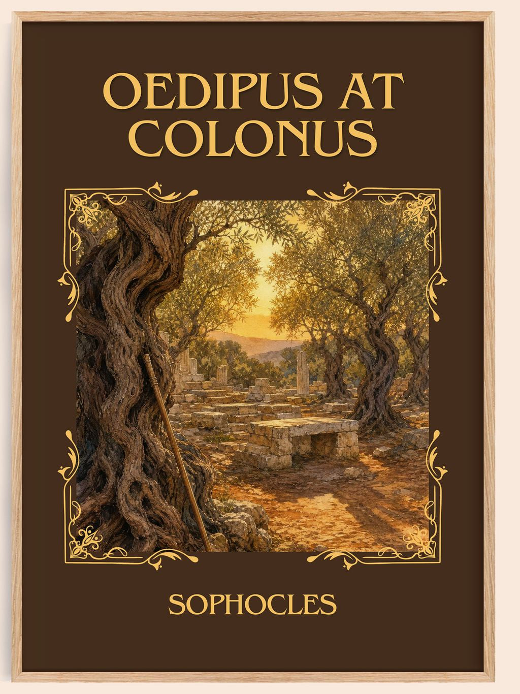 Oedipus at Colonus Classic Book Art Print by Sophocles – book poster