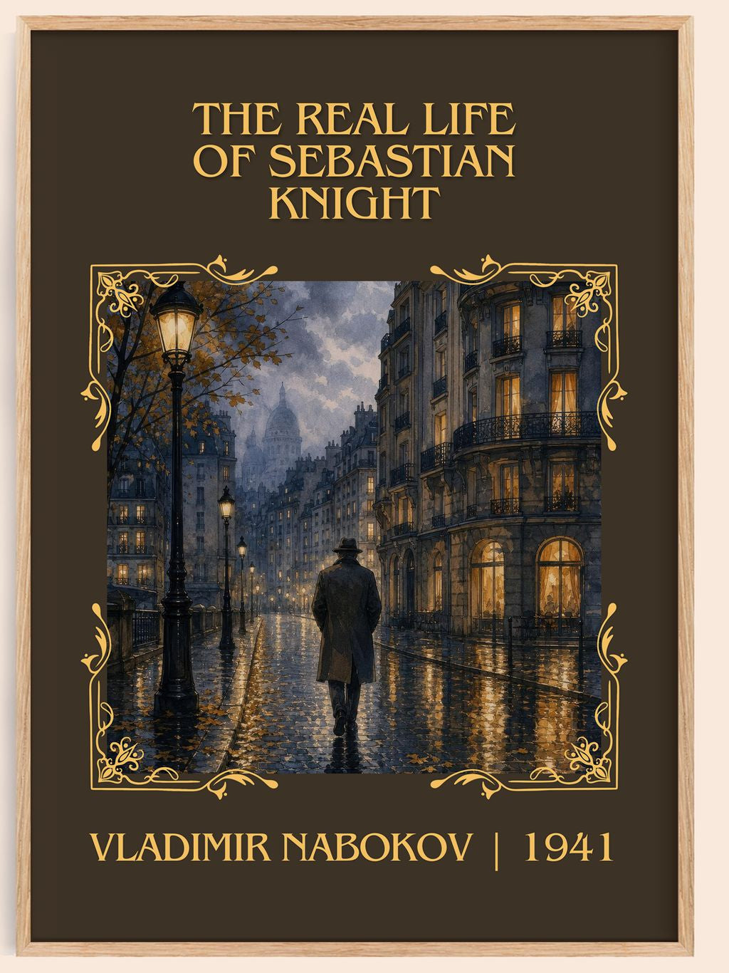 Real Life of Sebastian Knight Classic Book Art Print by V. Nabokov – book poster