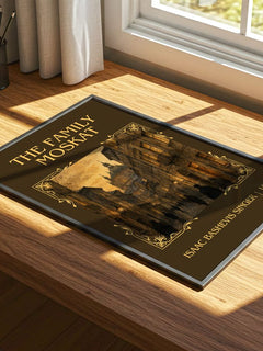 The Family Moskat Classic Book Art Print by Isaac Bashevis Singer – print on a sunlit desk