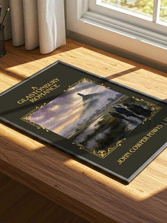 A Glastonbury Romance Classic Book Art Print by John Cowper Powys – print on a sunlit desk