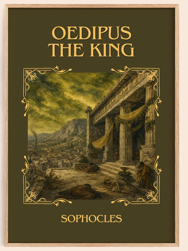 Oedipus the King Classic Book Art Print by Sophocles – book poster