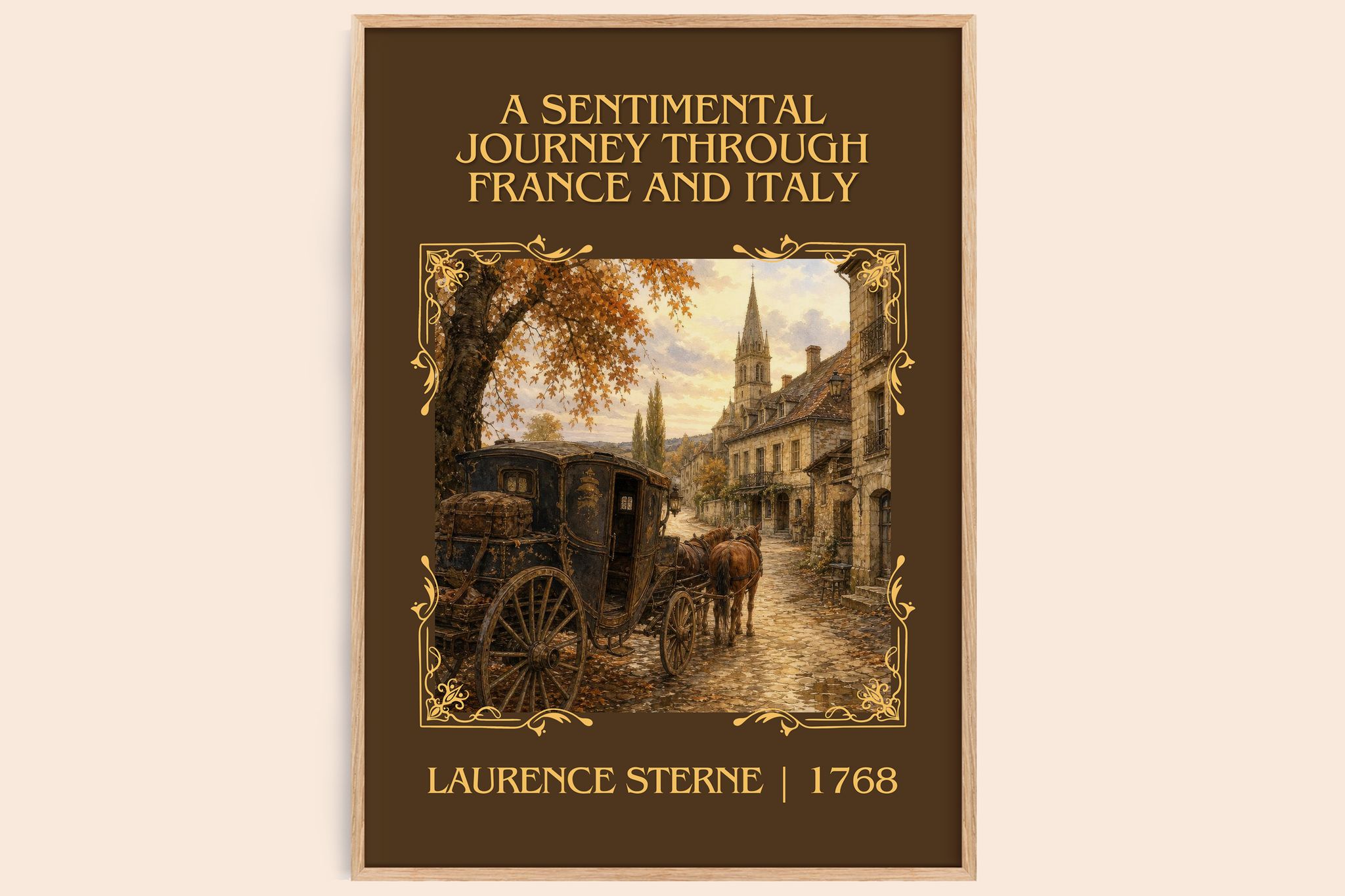 A Sentimental Journey Through France and Italy Classic Book Art Print by Laurence Sterne