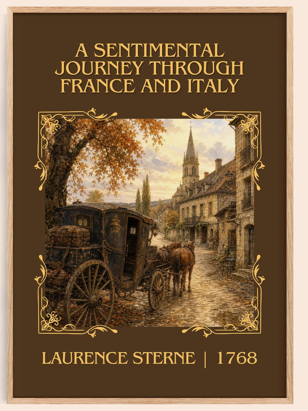 A Sentimental Journey Through France and Italy Classic Book Art Print by Laurence Sterne – book poster