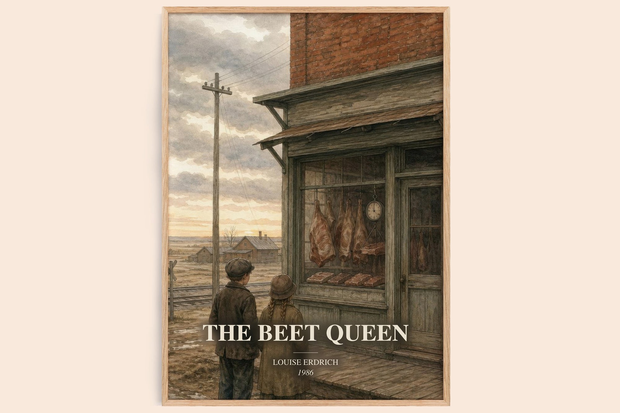 The Beet Queen watercolour book poster by Louise Erdrich – framed literary art print