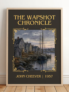 The Wapshot Chronicle Classic Book Art Print by John Cheever – framed print leaning on a wooden floor