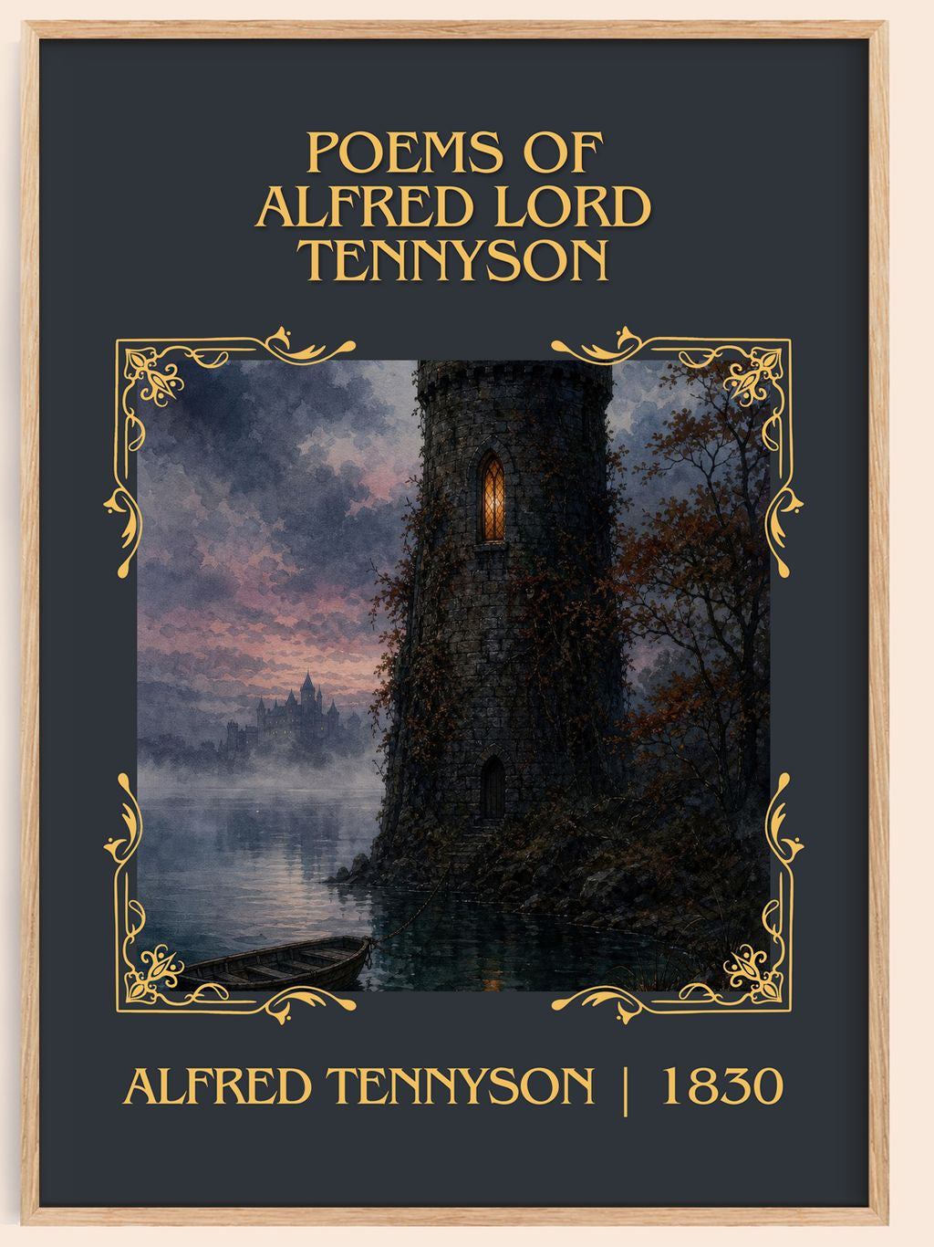 Poems of Alfred Lord Tennyson Classic Book Art Print by A. Tennyson – book poster