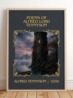 Poems of Alfred Lord Tennyson Classic Book Art Print by A. Tennyson – framed print leaning on a wooden floor