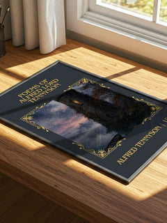 Poems of Alfred Lord Tennyson Classic Book Art Print by A. Tennyson – print on a sunlit desk
