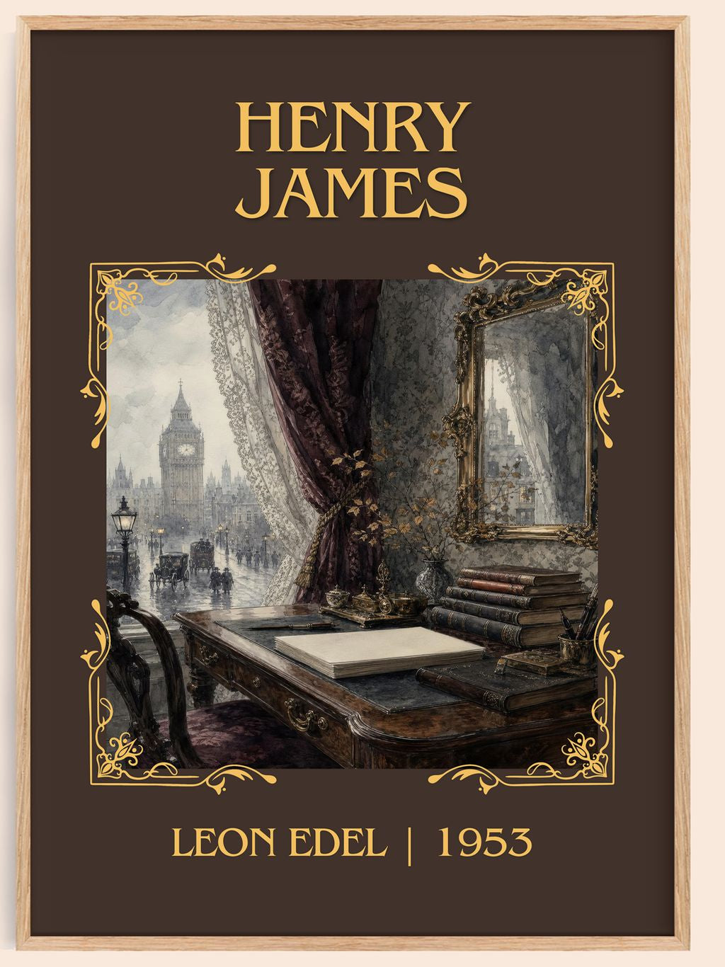 Henry James Classic Book Art Print by Leon Edel – book poster
