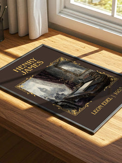 Henry James Classic Book Art Print by Leon Edel – print on a sunlit desk