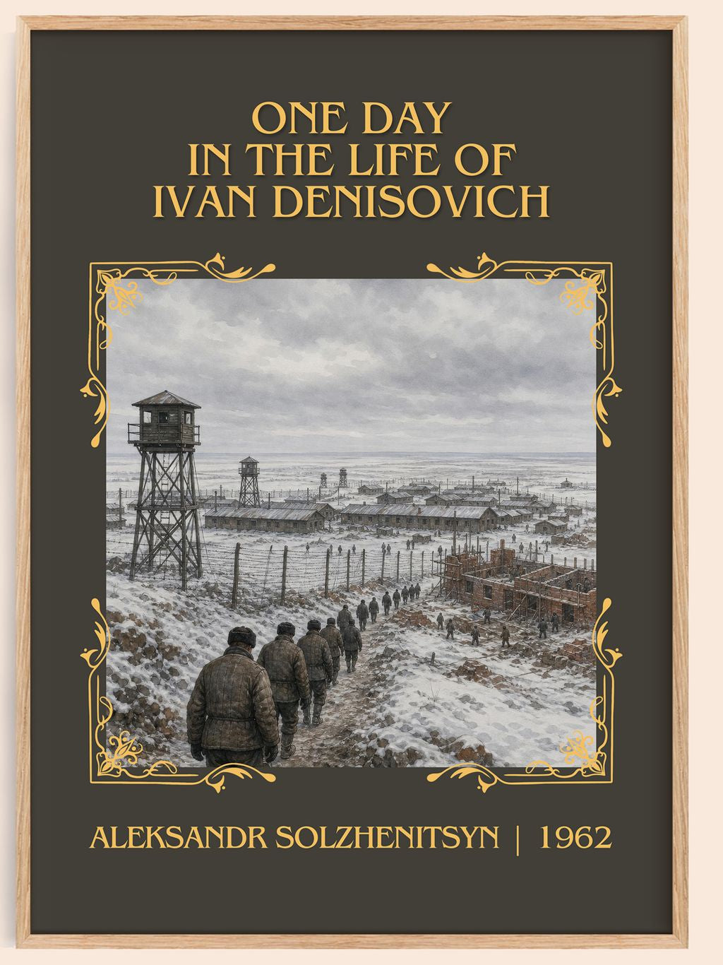 One Day in the Life of Ivan Denisovich Classic Book Art Print by Aleksandr Solzhenitsyn – book poster